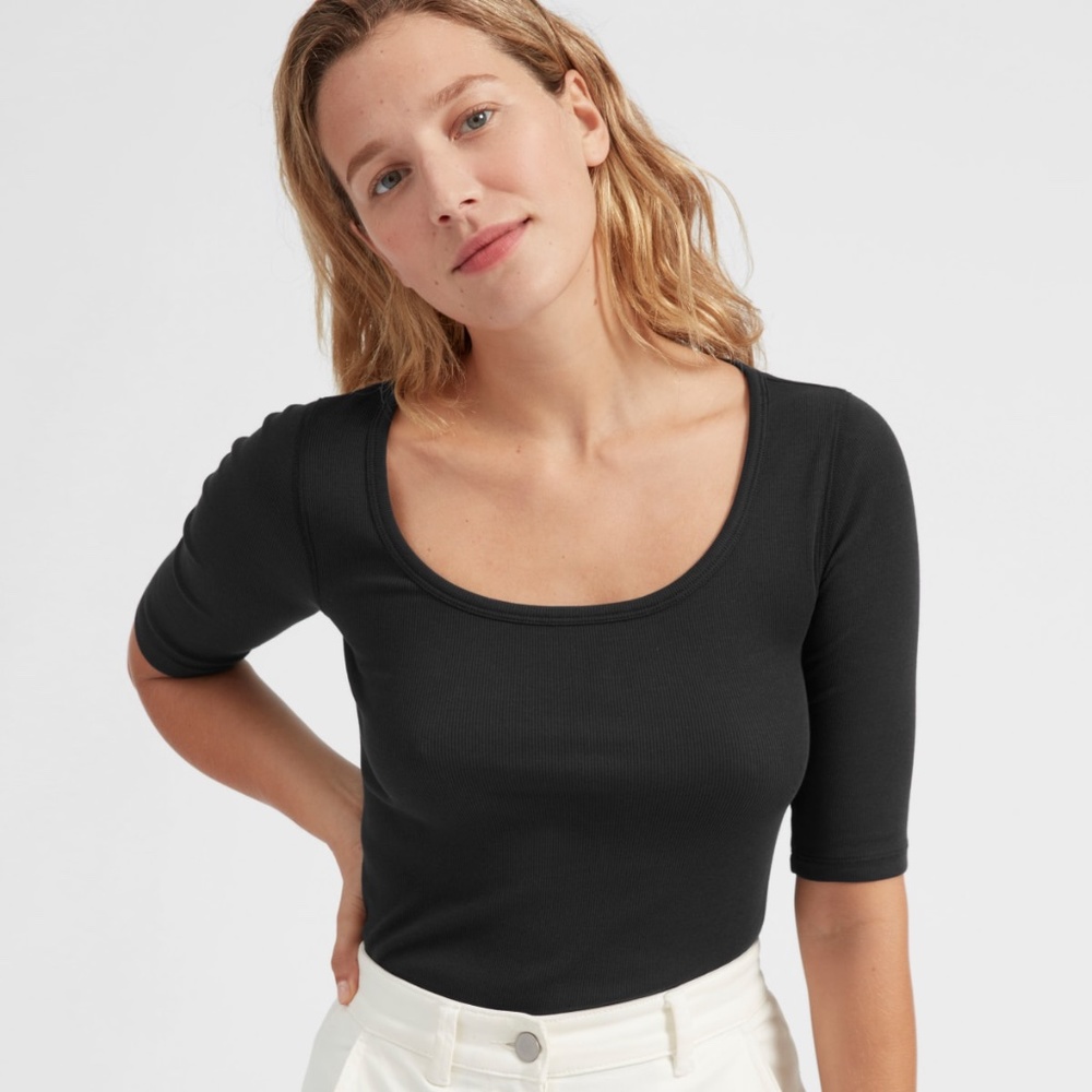 Everlane MicroRib Scoop Neck Tee Never Worn No Tags